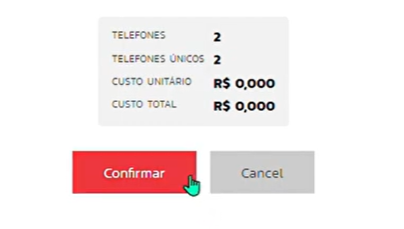 Como consultar operadora: imagem plataforma confirmação da validação de telefone