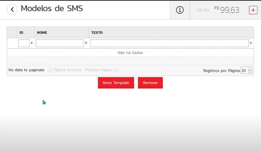 Como criar um template de SMS - passo 2