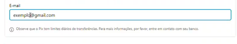 Espaço para adicionar o email