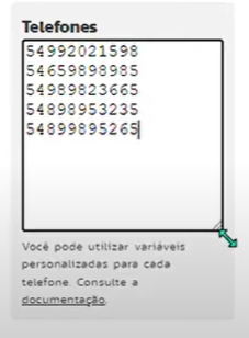 Envio de SMS com nome personalizado: passo 2
